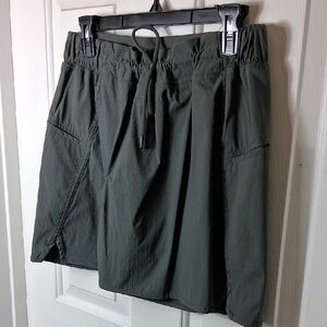 Women's Olive Green Drawstring Casual Skort